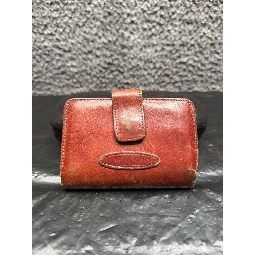Vintage Oscar De La Renta Bond Street Men's Leather Embossed Wallet Brown